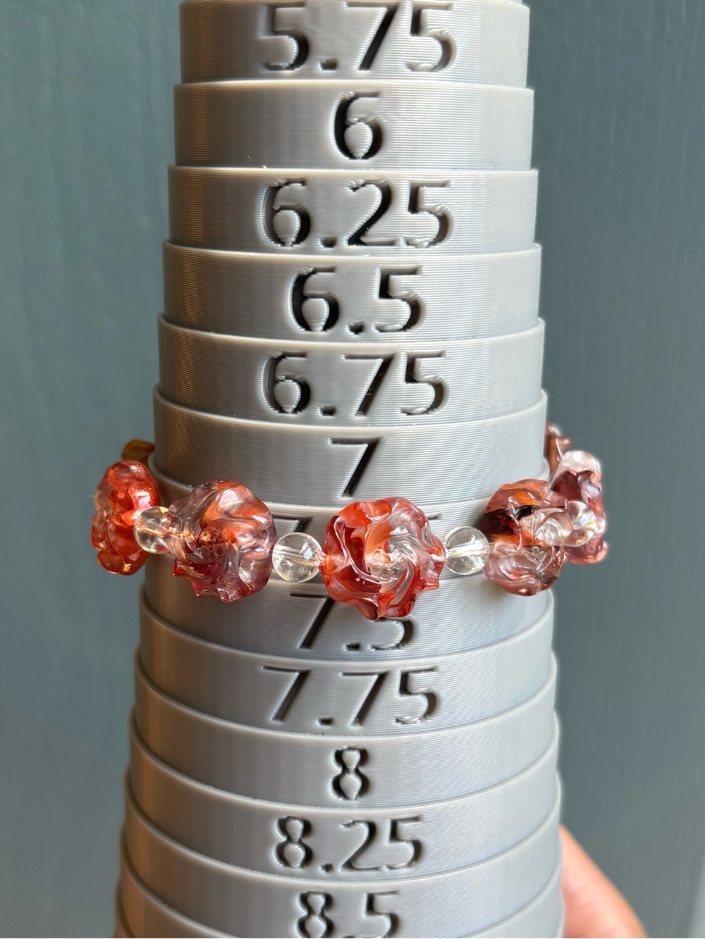 Fire Quartz Flower Crystal Charm Bracelet - Picture 4 of 12